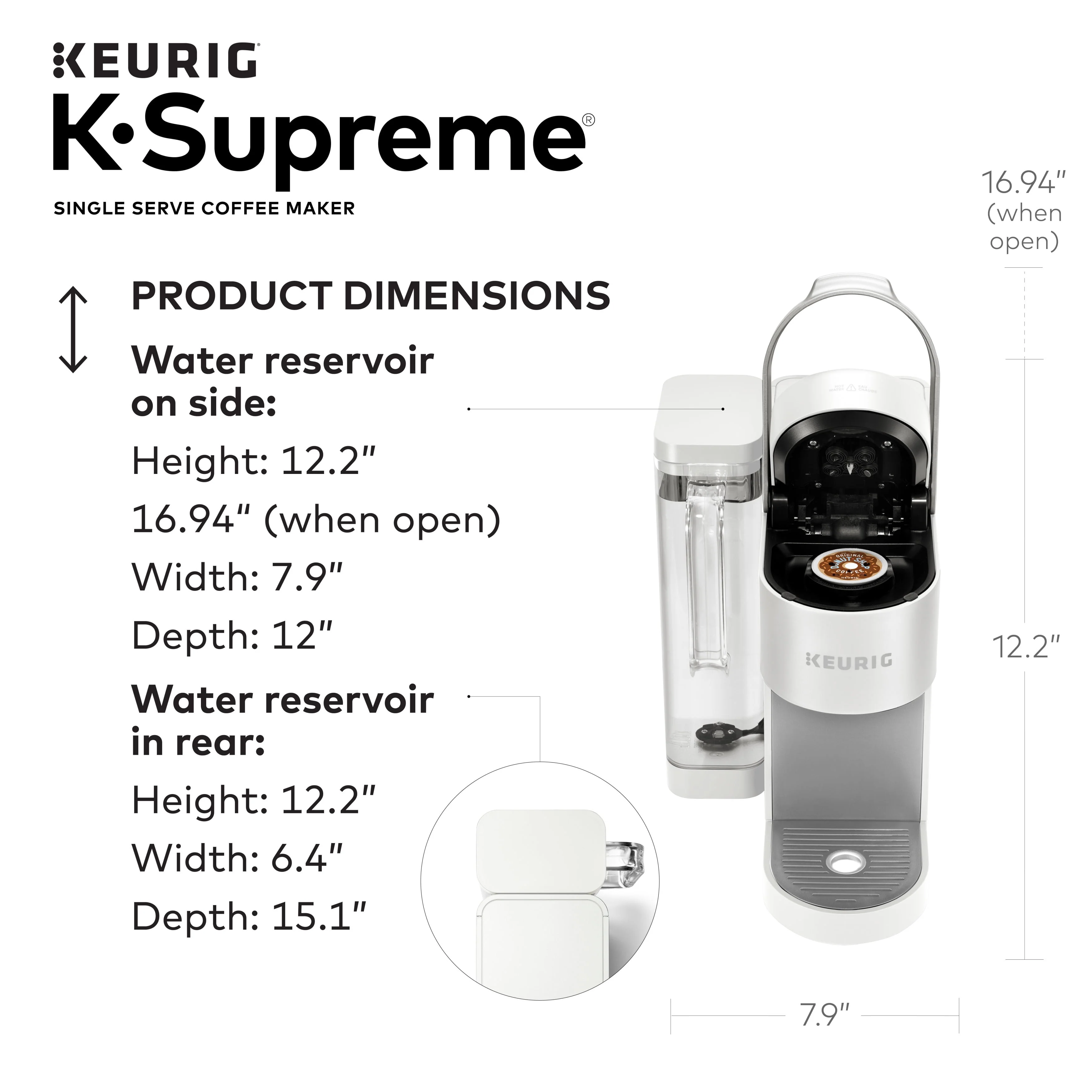 Keurig K-Supreme Single-Serve K-Cup Pod Coffee Maker, Black