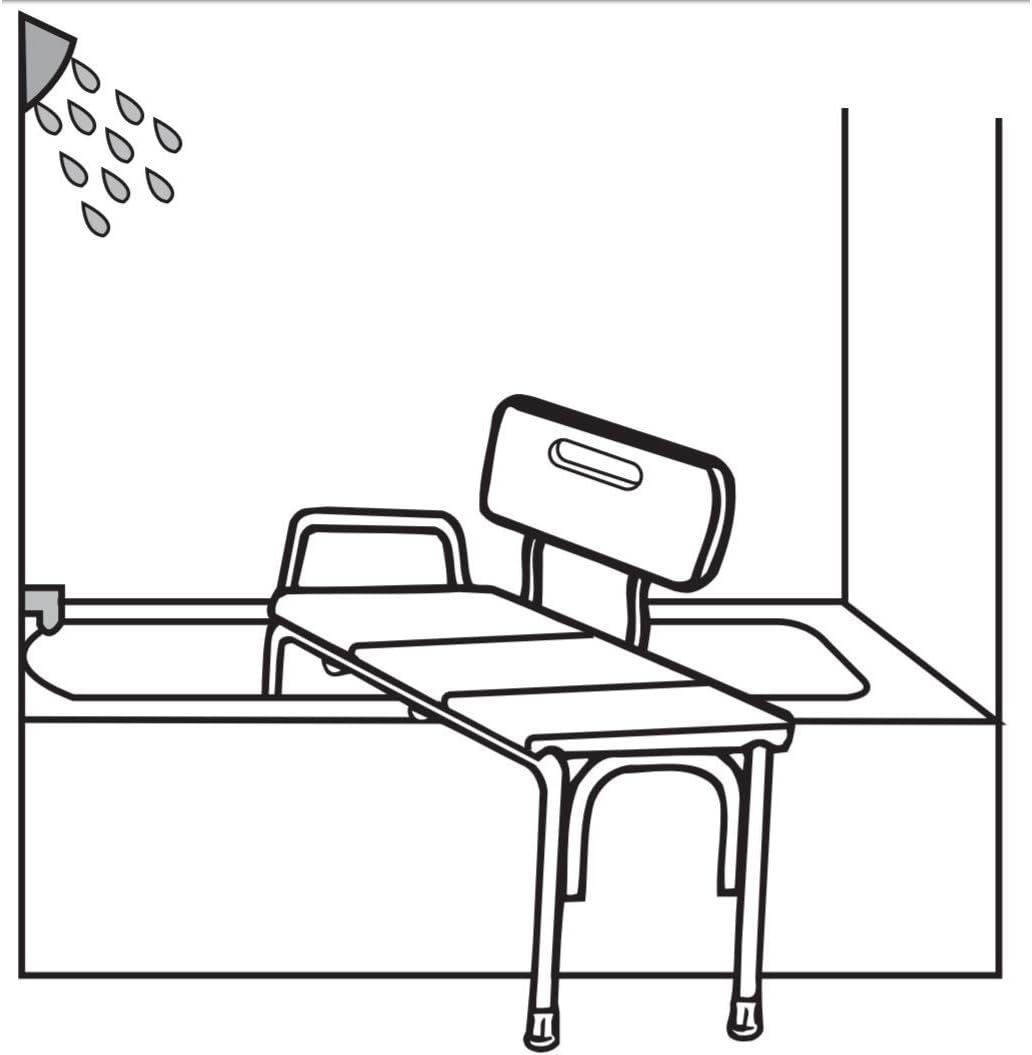 Carex Tub Transfer Bench - Shower Chair Transfer Bench with Height Adjustable Legs - Convertible to Right or Left Hand Entry