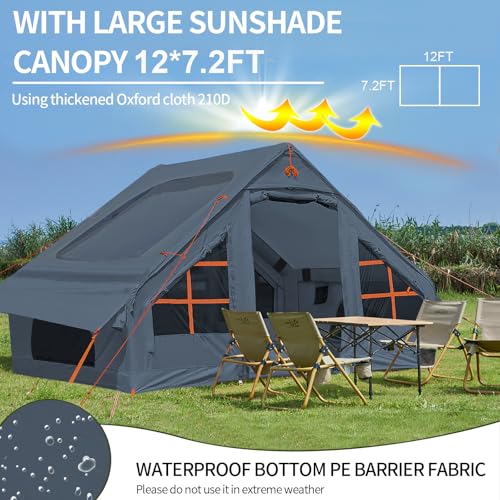 SHANQUAN Inflatable Tent with Pump,4-6 Person Instant Glamping Camping Tents House