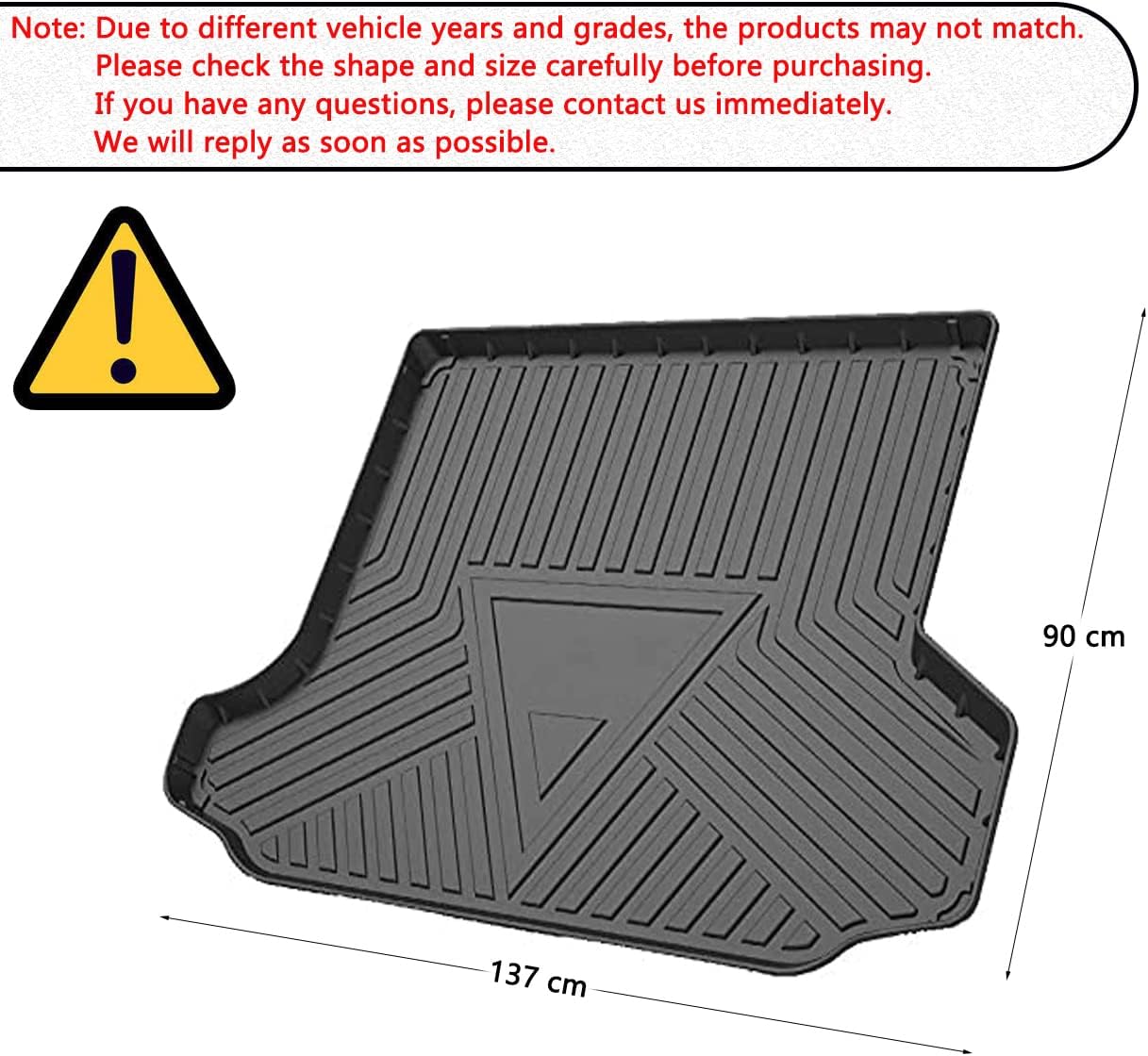 Equinox＆Terrain Cargo Liners，All Weather Protector 3D Modeling Tech TPO Heavy-Duty Waterproof Rear Cargo Tray Trunk Floor Mats Compatible with 2018