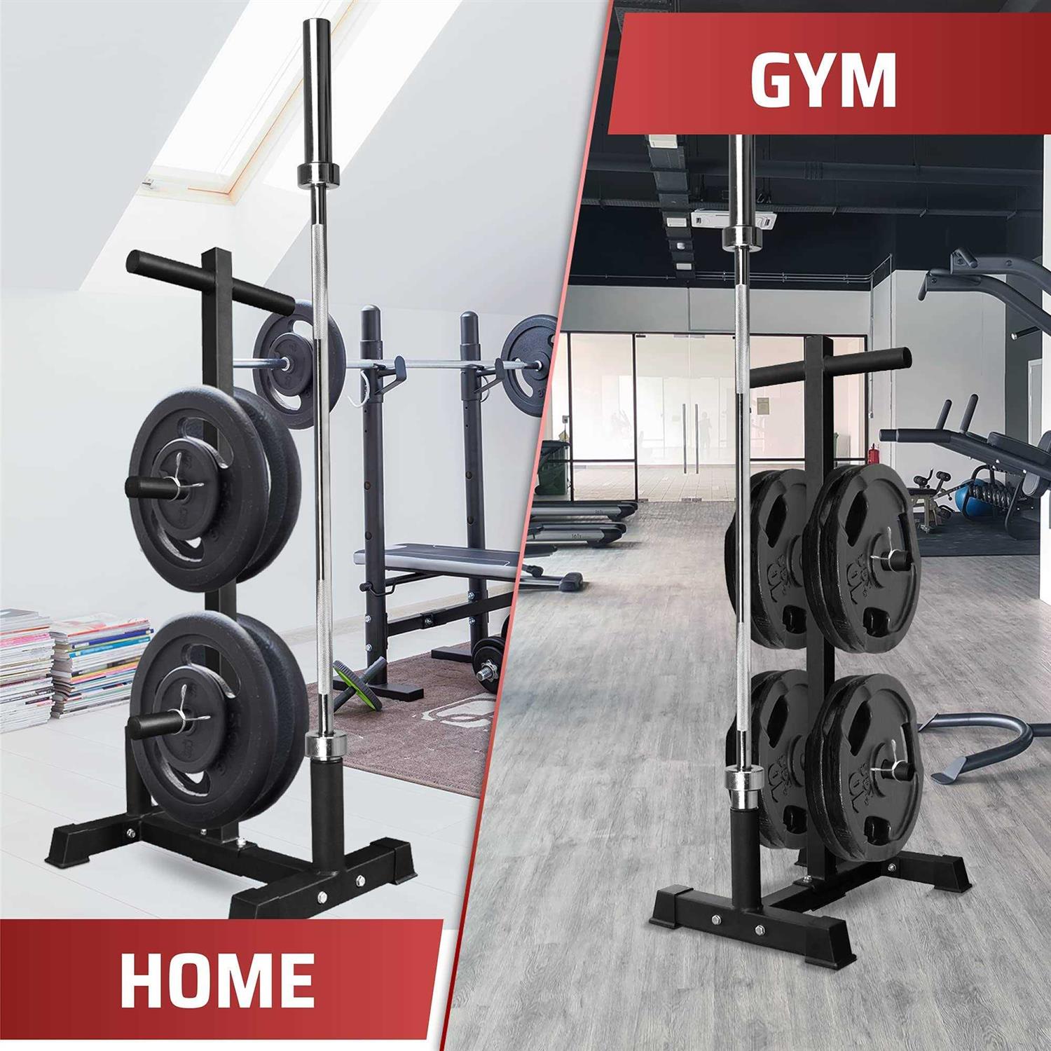 Yes4All Weight Plate Tree Holder &amp; Vertical Barbell Storage Rack For Home Gym - Sports Supplies Online Store