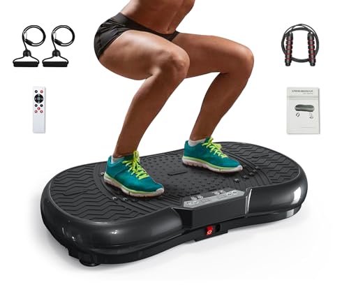Vibration Plate Exercise Machine for Weight Loss – 100-Speed Platform with Bluetooth Speaker, Remote & Bands