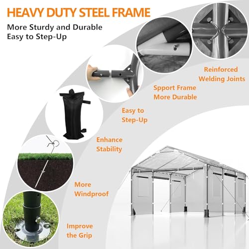 SANWAY 10x10 Pop Up Canopy Tent with Sidewalls x 4 &ndash; Easy Setup Canopy Tent, Waterproof, UV-Resistant