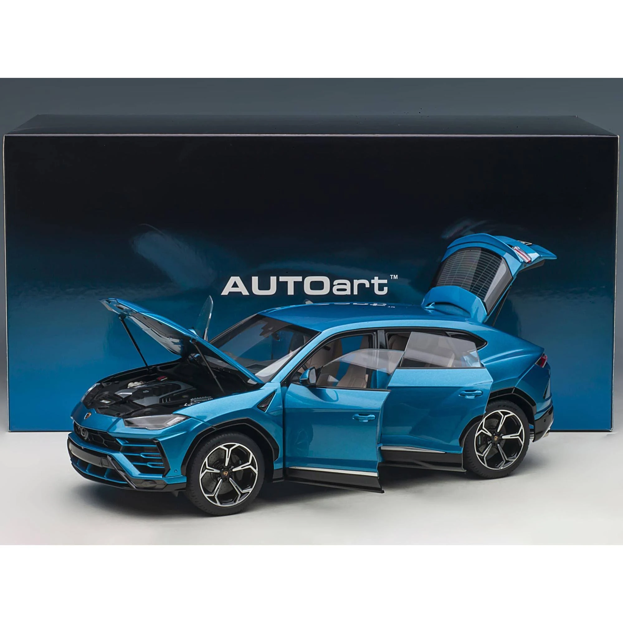 Lamborghini Urus Blu Eleos Blue Metallic 1/18 Model Car by AUTOart