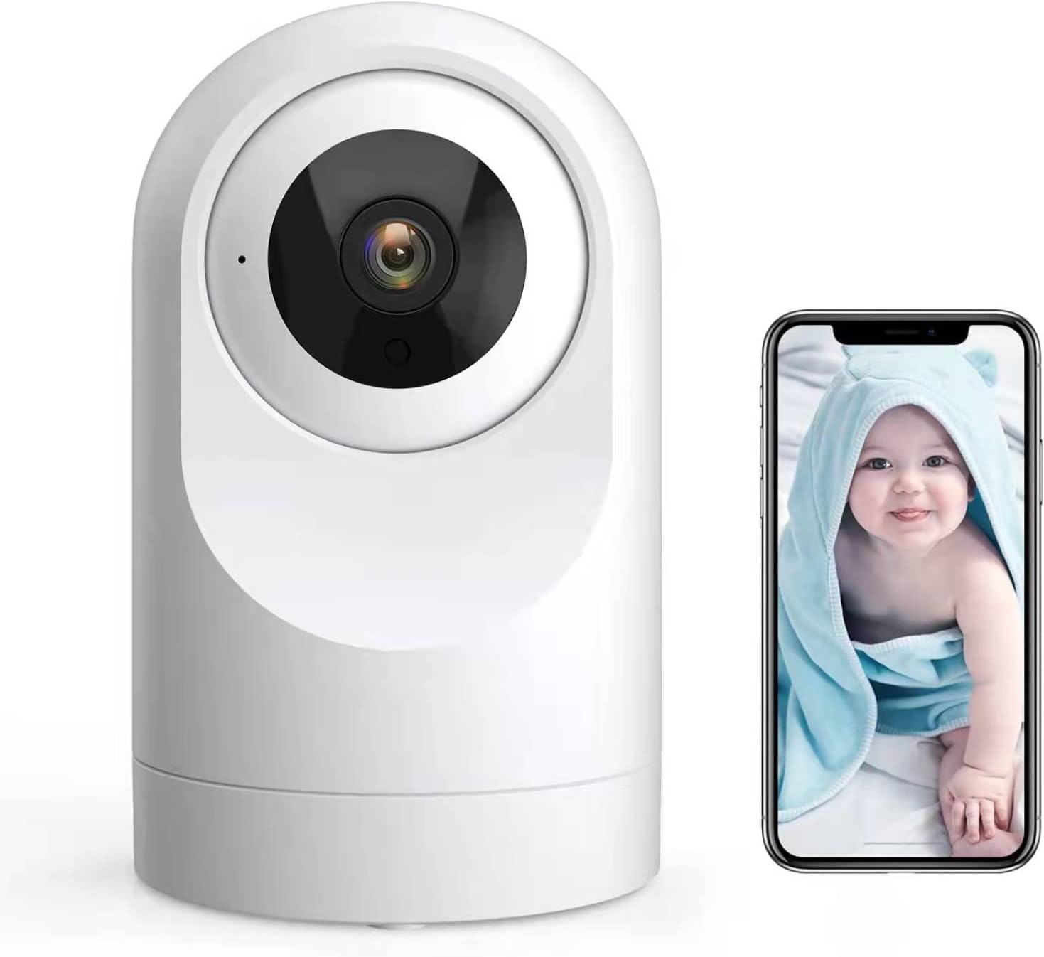 WiFi Camera Indoor, 1080P HD Smart Security Camera with &Night Vision, Motion Detection, Two-Way Audio, Nanny for Baby/Elder/Pet
