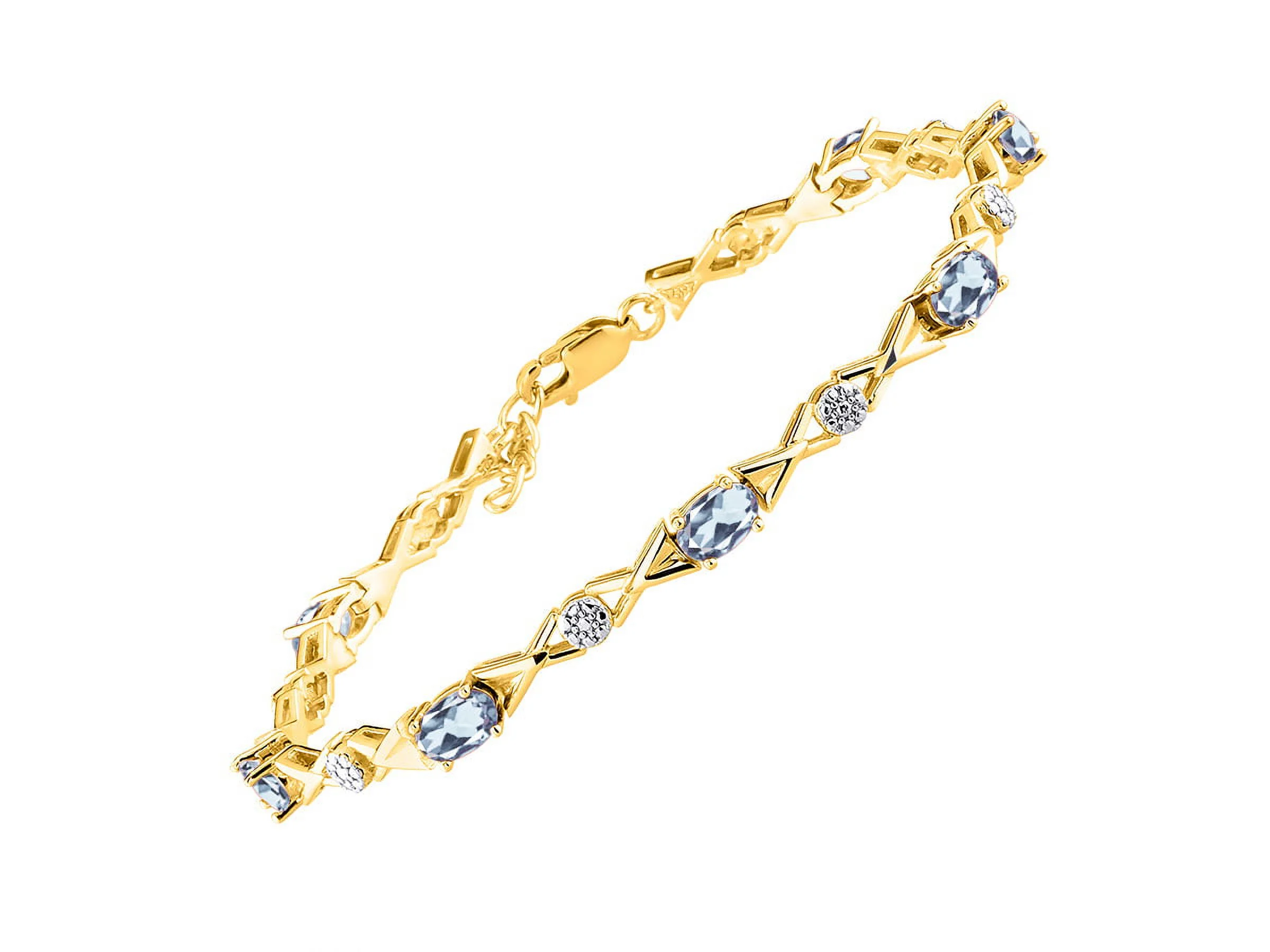 RYLOS Jewelry For Women Yellow Gold Plated Silver Hugs & Kisses Angel Necklace, Tennis Bracelet