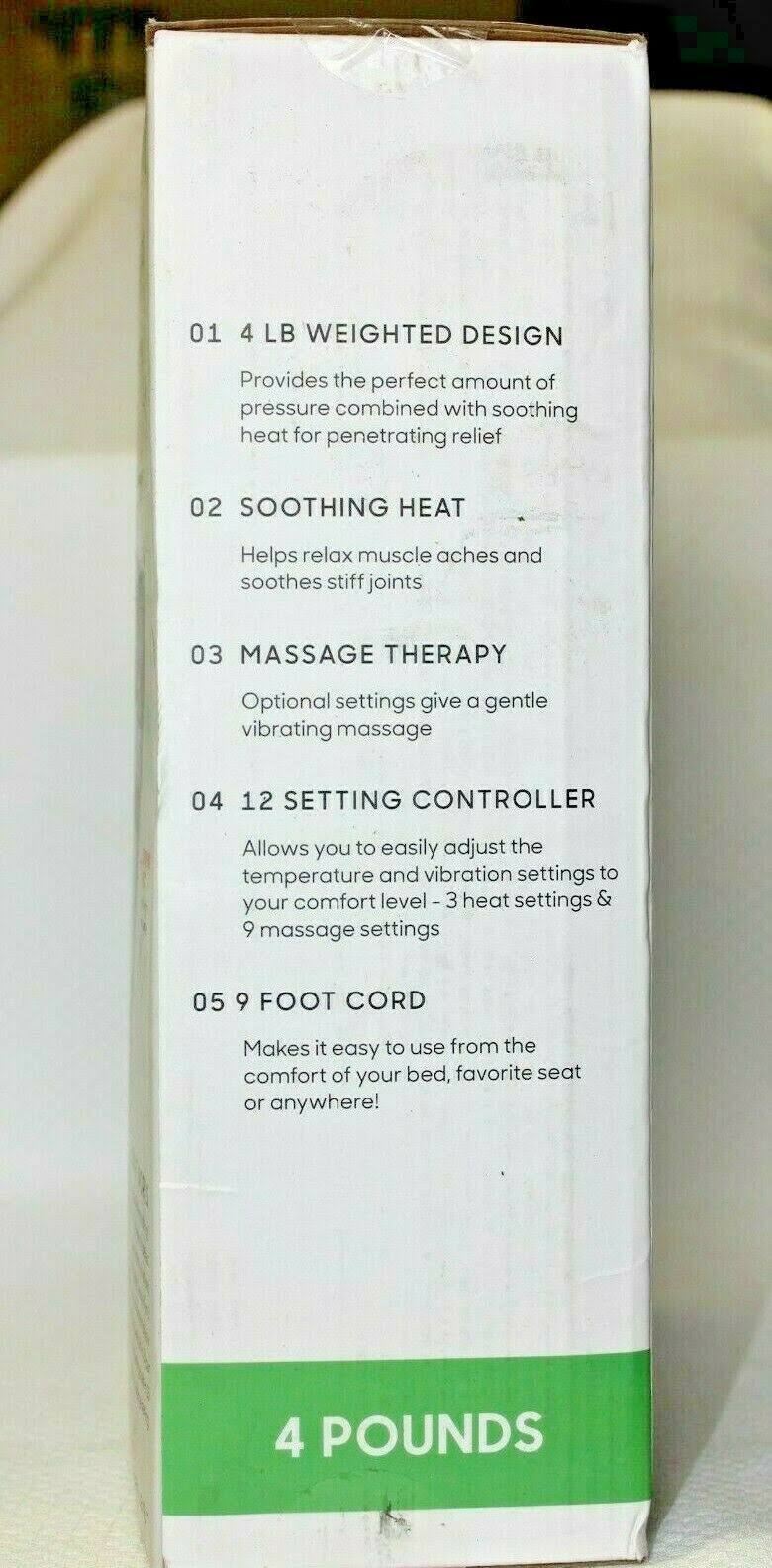 Sharper Image Calming Heat Massaging Weighted HEATING Pad