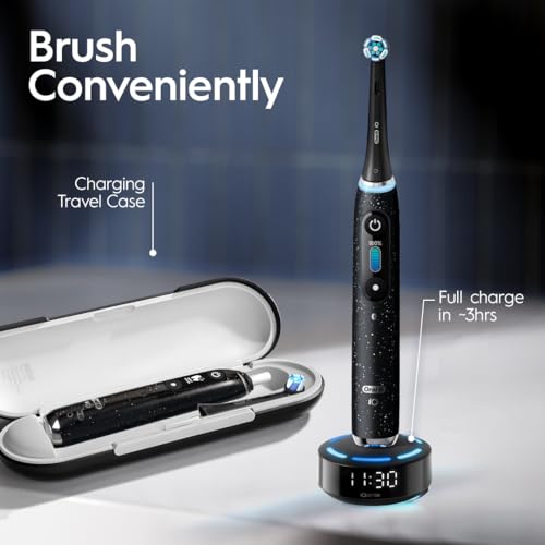 Oral-B iO Series 10 Rechargeable Electric Toothbrush with Visible Pressure Sensor to Protect Gums, 2 Min Timer, 7 Cleaning Settings