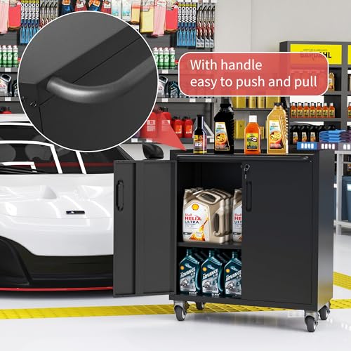 Mobile Tool Storage Cabinet with Wheels,Heavy Duty Rolling Tool Cabinets for Garage,Metal Storage Cabinets with 4 Drawer and 1 Locking Doors