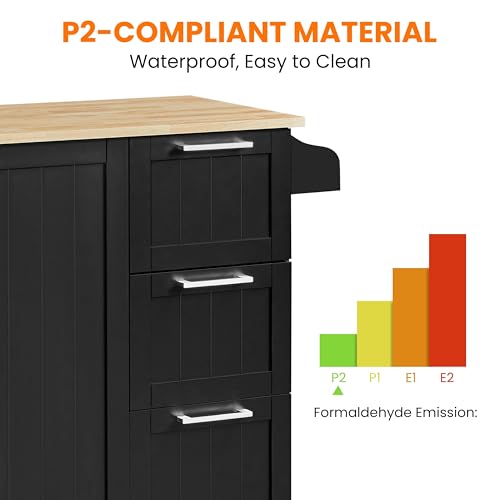 Yaheetech Kitchen Island Cart with Drop-Leaf Countertop