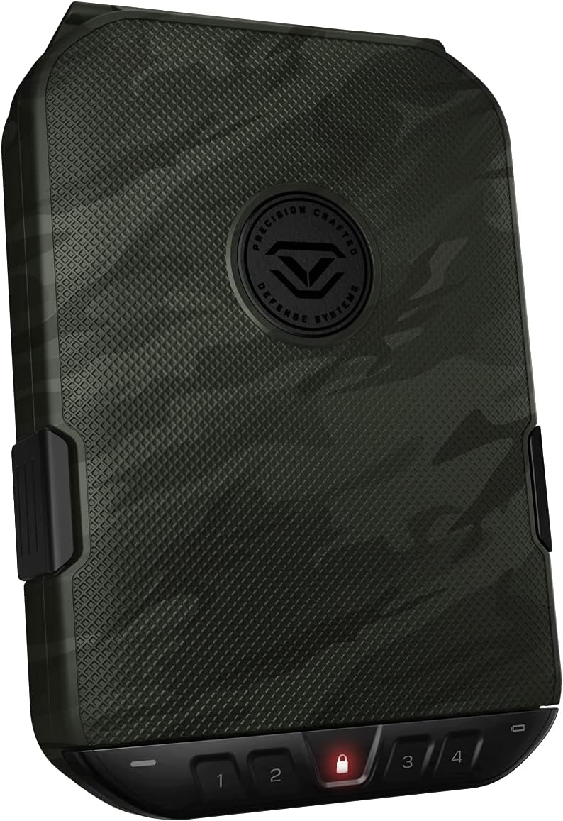 VAULTEK LifePod 2.0 Secure Waterproof Travel Case Rugged Electronic Lock Box Travel Organizer Portable Handgun Case with Backlit Keypad (Olive Camo)