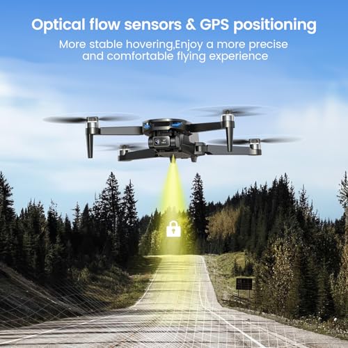 DEERC D65 2 Axis Mechanical Gimbal EIS GPS Drones with Camera for Adults 4K, 249g Foldable FPV Quadcopter Lightweight Drone with 30FPS Video
