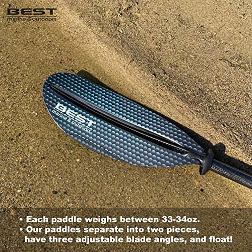 Best Marine and Outdoors Kayak Paddle, Carbon Fiber Shaft & Fiberglass Reinforced Polypropylene Blades, 220cm, 234cm, 250cm