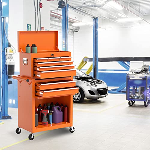 8-Drawer High Capacity Rolling Tool Chest, Removable Cabinet Storage Tool Box with Wheels and Drawers