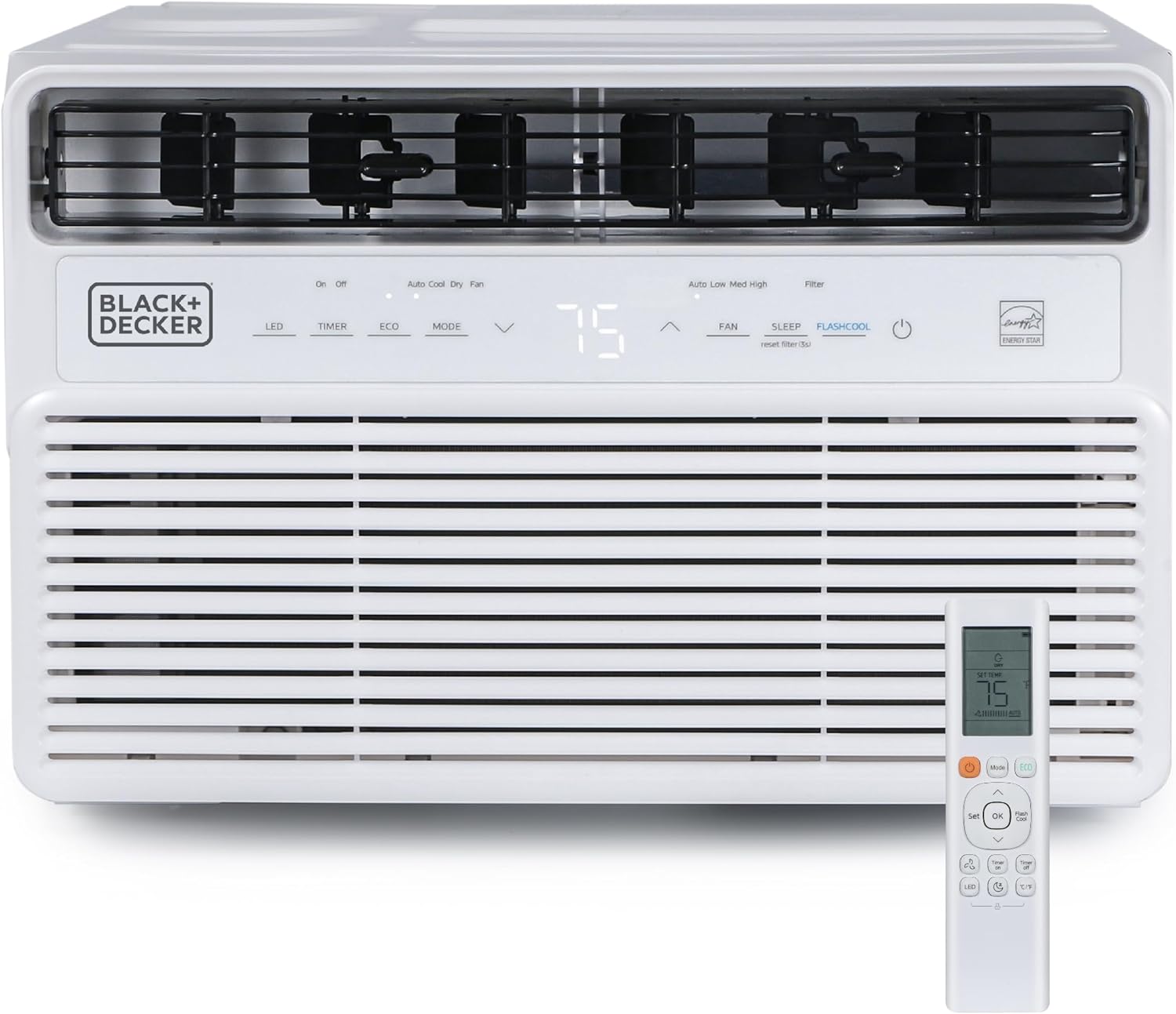 BLACK+DECKER 8,000 BTU Inverter Window Air Conditioner, Window AC Units for Up To 350 Sq. Ft., ENERGY STAR Rated AC Unit
