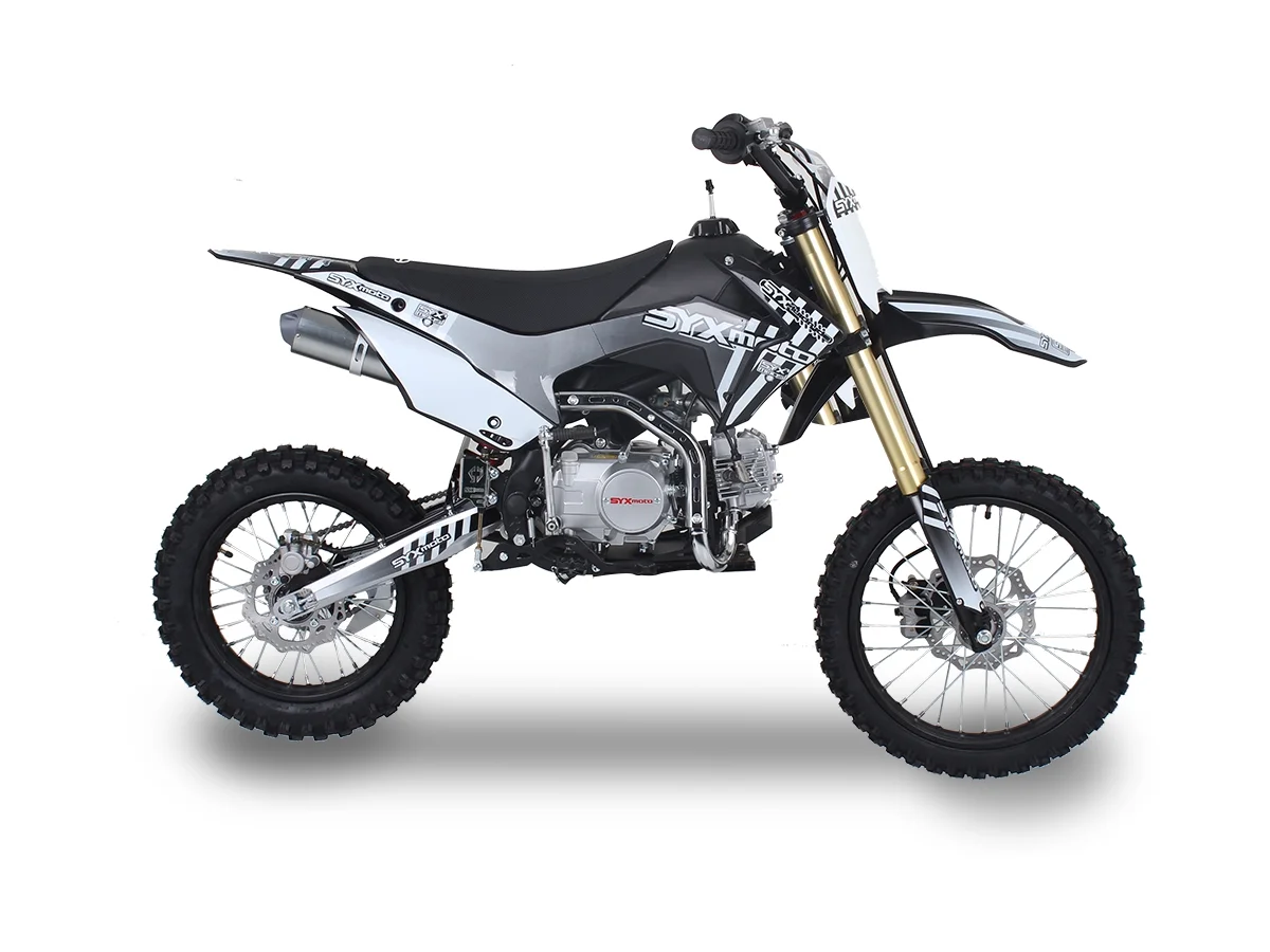 SYX MOTO Whip 125cc 4-Stroke Gas Powered Kick Start Dirt Bike off Road, New, Black/White