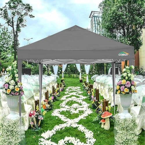 COBIZI 10x10 Pop up Canopy Tent Protable Canopy Tent with 4 Sidewalls Waterproof Commercial Instant Shelter for Parties, Wedding