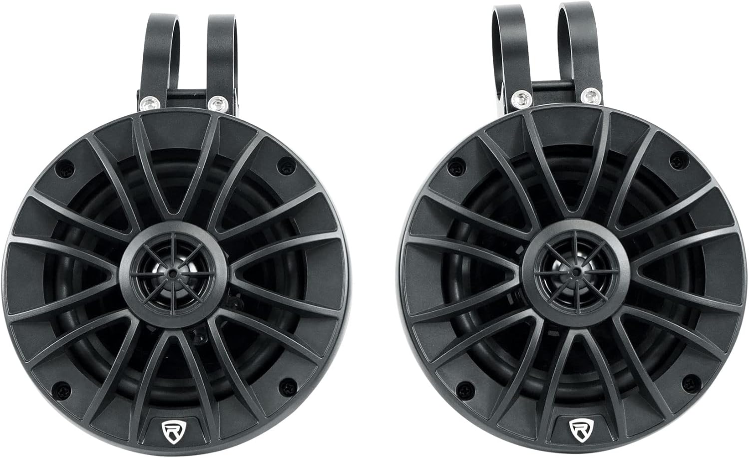 Pair Rockville PT525BR 5.25" Powered Marine Bluetooth LED Tower Speakers ATV/UTV