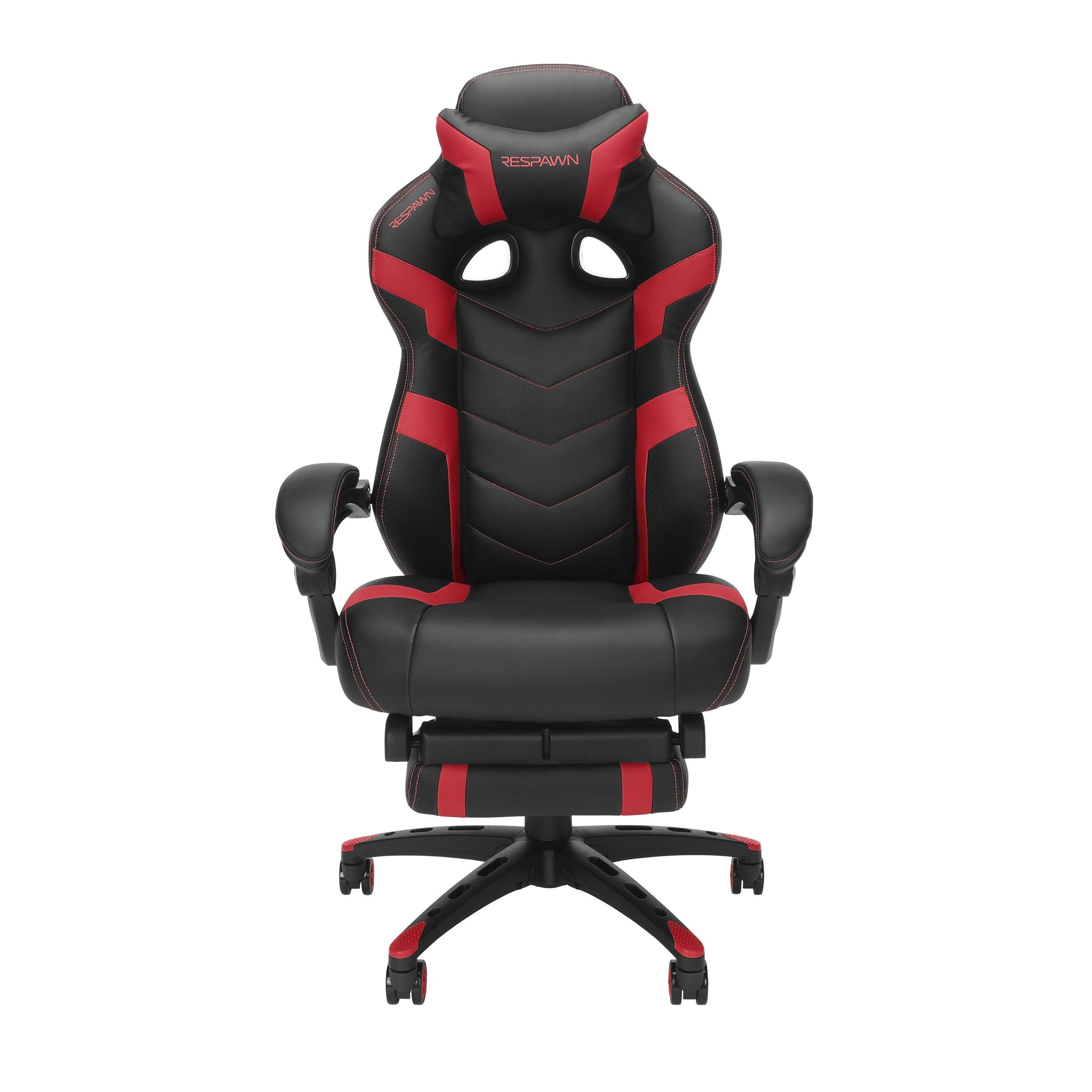 Respawn 110 Pro Racing Style Gaming Chair, Reclining Ergonomic Chair with Built-in Footrest, Red