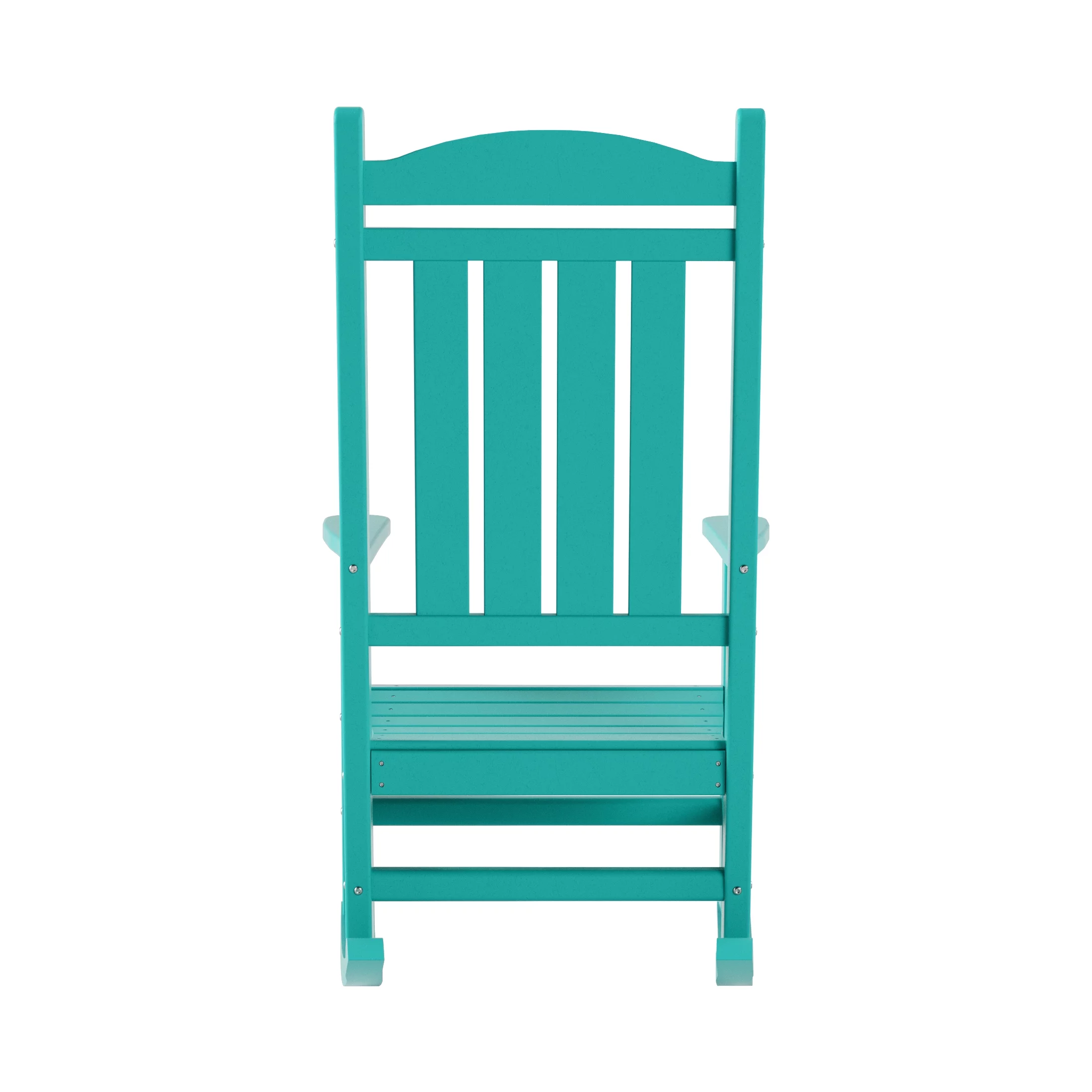 Costaelm Paradise Classic Plastic Outdoor Porch Rocking Chairs (Set of 2), Turquoise