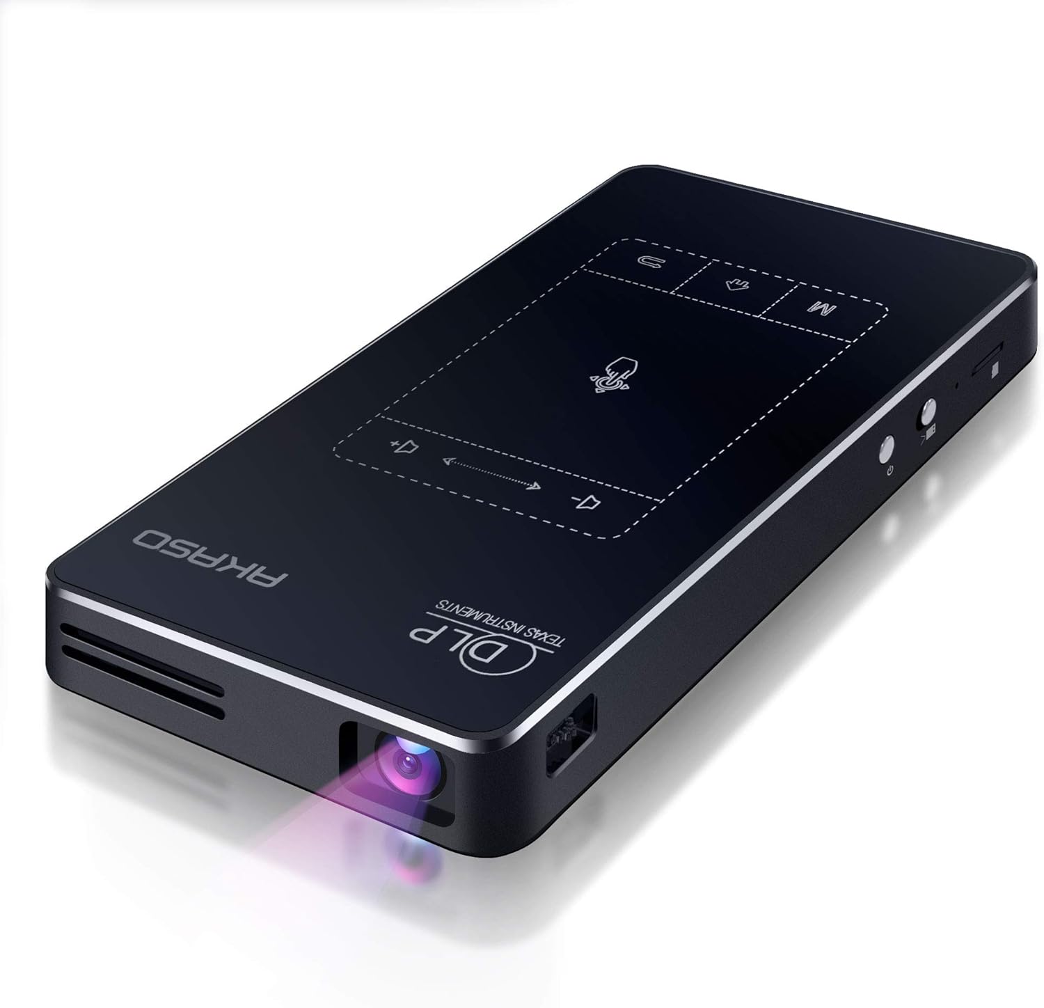 AKASO WT50 Mini Pocket Pico Projector, 1080P Movie Video DLP Portable Projector with Android OS, Built-in Battery WiFi & Bluetooth