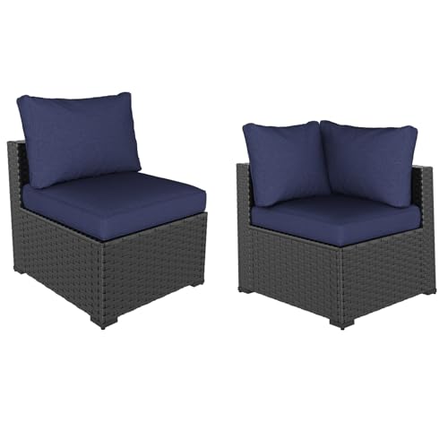 Aoxun 7 Piece Patio Furniture Set Wicker Rattan Patio Sectional Sofa Set Outdoor Seating Furniture with Thickened Cushion, Grey