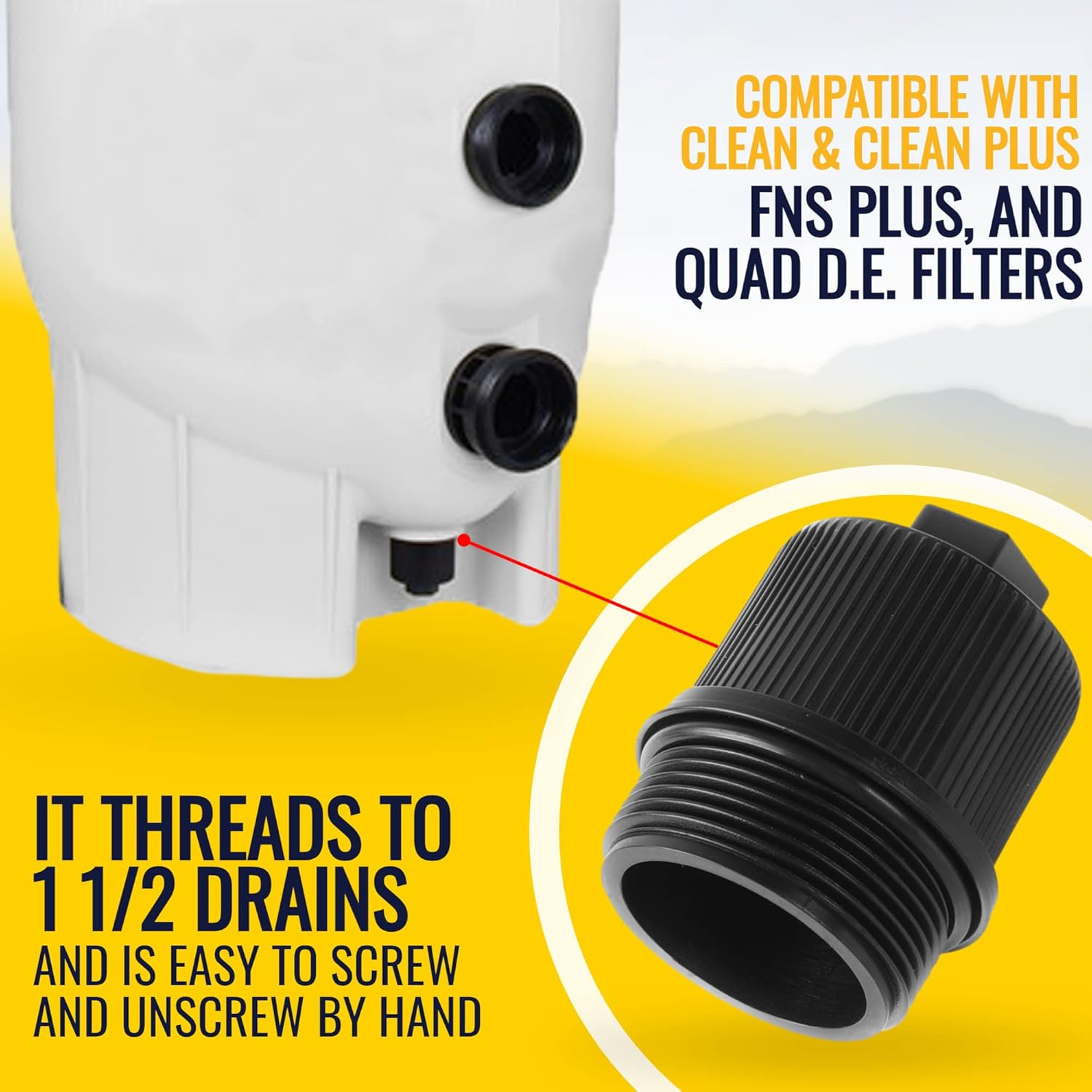 TonGass Drain Plug Cap Assembly Replaces 190030 Fits for Pool and Spa Filter for Pentair - Compatible with Clean & Clear Plus, FNS Plus