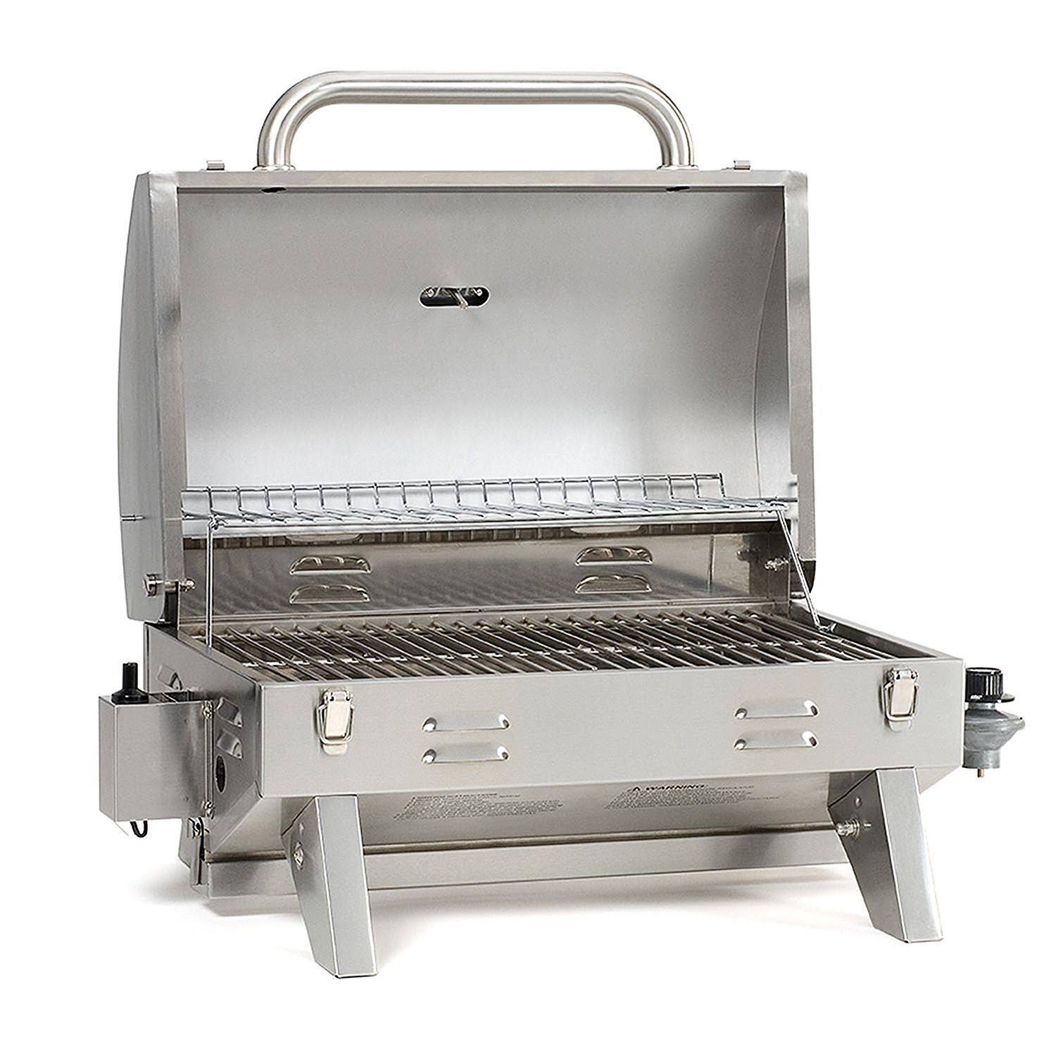 Tabletop Propane Gas Grill Stainless Steel Portable Camping BBQ Cooking Surface