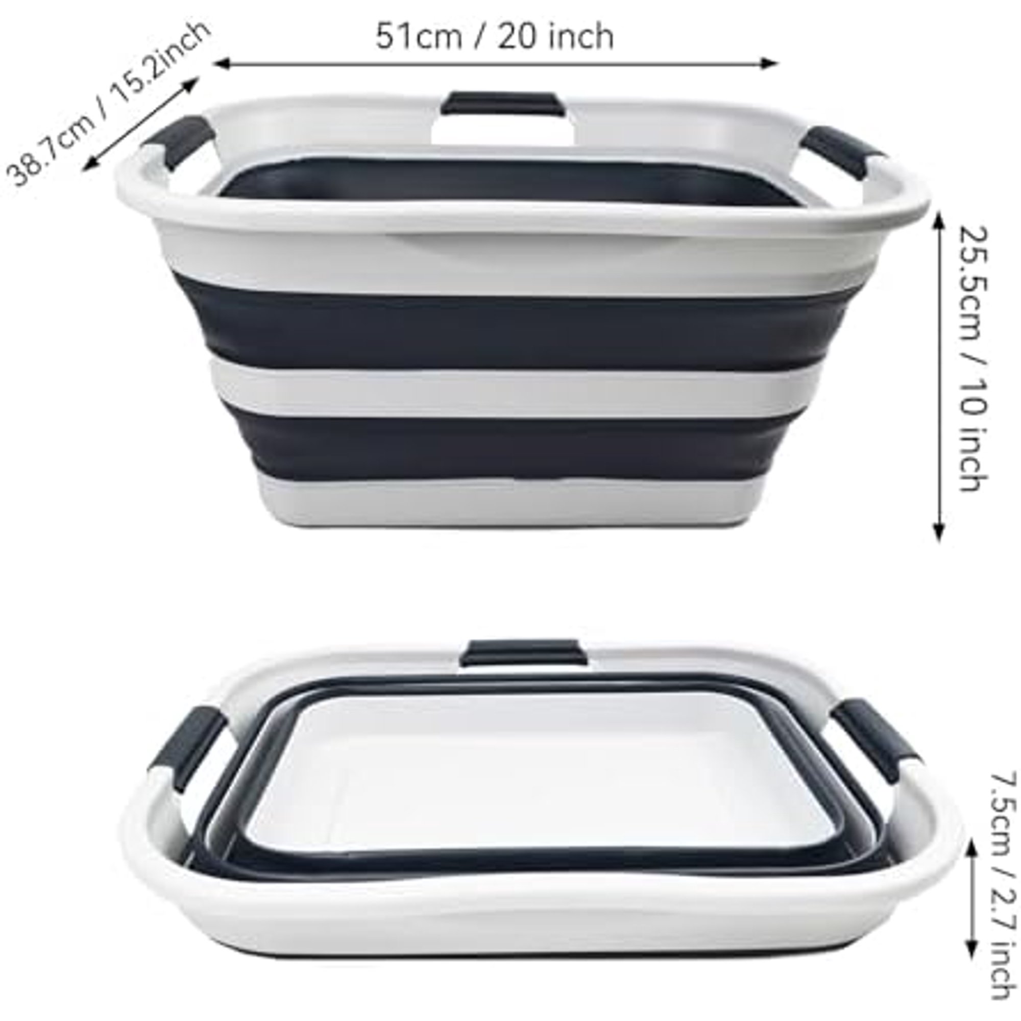 30L(8 gallon) Collapsible Plastic Laundry Basket - Foldable Pop Up Storage Container/Organizer - Space Saving Hamper/Basket