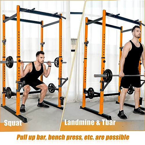 Bongkim Power Rack, Rack Cage for Weight Training, Adjustable Squat Stand Rack for Home Gym Equipment, Lifting Cage with 660lb Capacity