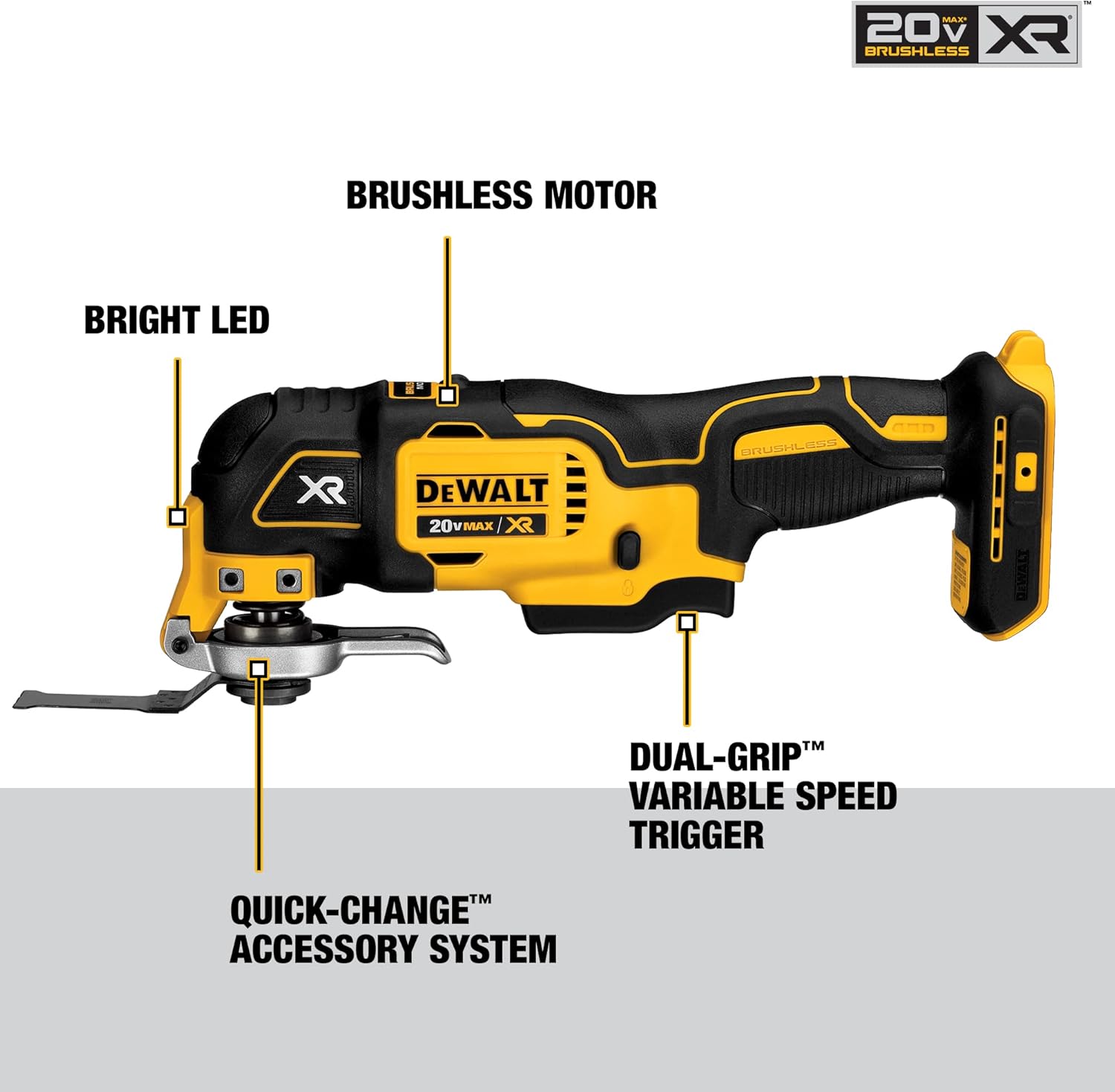 DEWALT DCS355C1 20V Max XR Brushless Oscillating Tool Kit