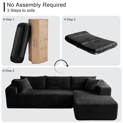 104" Sectional Couches for Living Room, Modular Sectional Sofa with Deep Seat, L-Shape Couch with Chaise, Cloud Couch for Living Room Bedroom