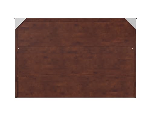 AFI Southampton Queen Murphy Bed Chest with Mattress, Storage, and Built-in Charger in Grey
