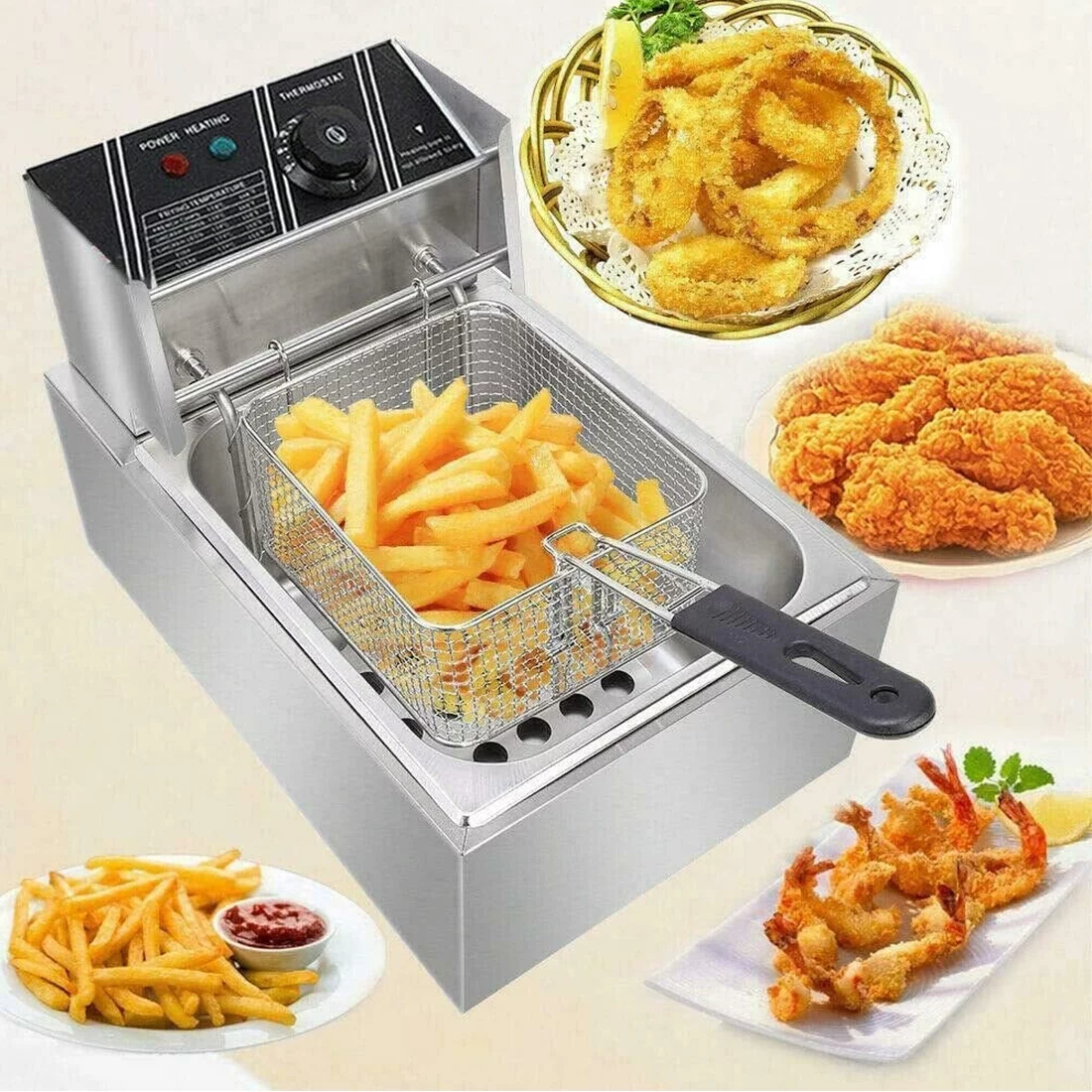 INTBUYING 5L Electric Churro Making Machine Churro Twisted Stick Maker with 6L Electric Deep Fryer