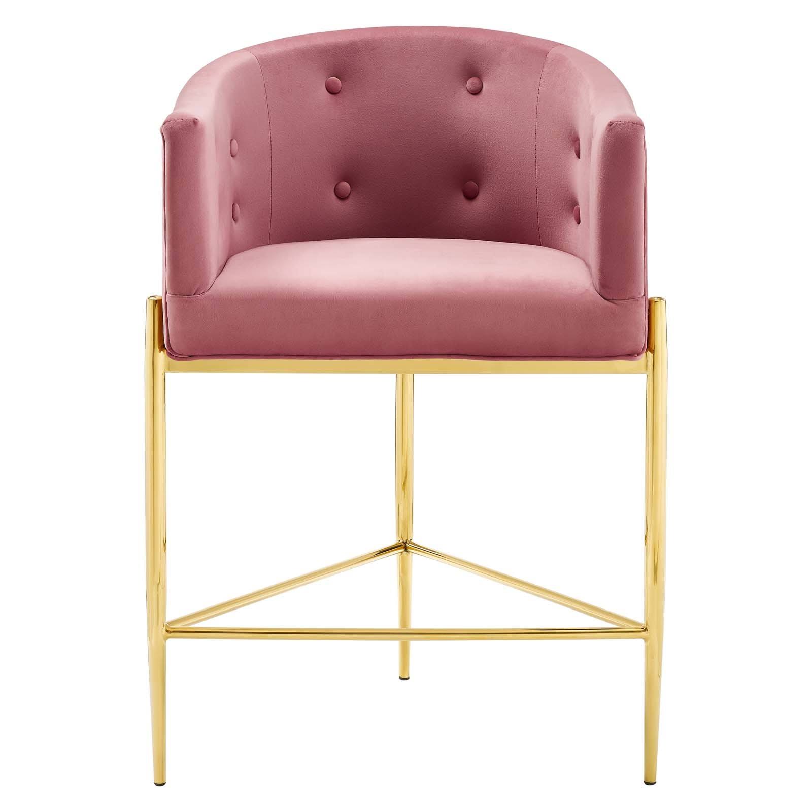 Modway Savour Tufted Performance Velvet Counter Stool - Pink