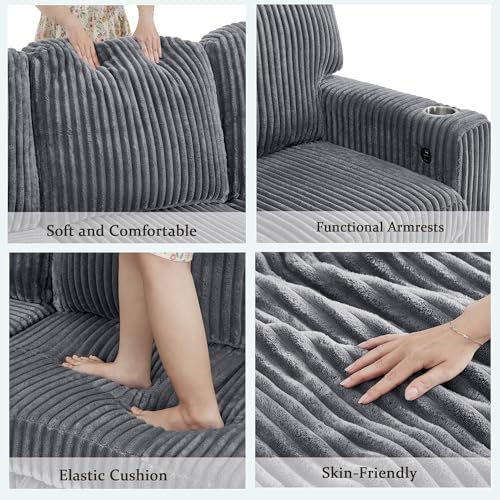 L-Shaped Pull Out Sleep Sofabed,Modern Reversible Sleeper Sectional Sofa Chenille Upholstered Button Tufted Decor with Storage Chaise