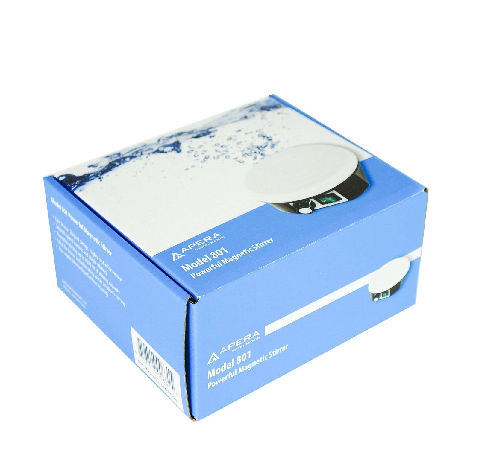 Apera Instruments 801 Powerful Magnetic Lab Stirrer / Stir Plate, Speed Range: 0-2300 RPM, Max Stirring Capacity: 3000mL, White