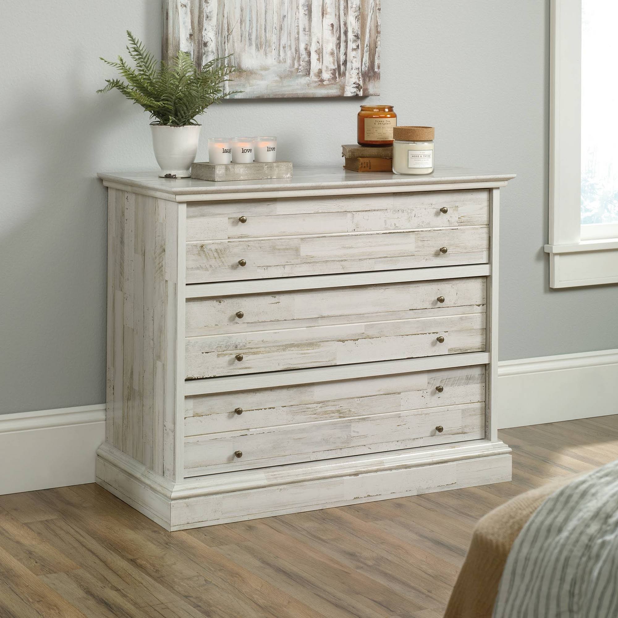 Sauder Barrister Lane 3-Drawer Chest - White Plank