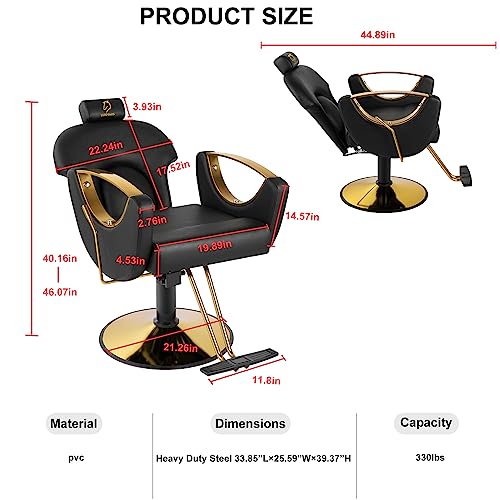 Reclining Barber Chair Salon Chair Height Adjustable Hydraulic Chair Barber Chairs Salon Hydraulic Recliner Chair Hydraulic Pump Profession Shampoo