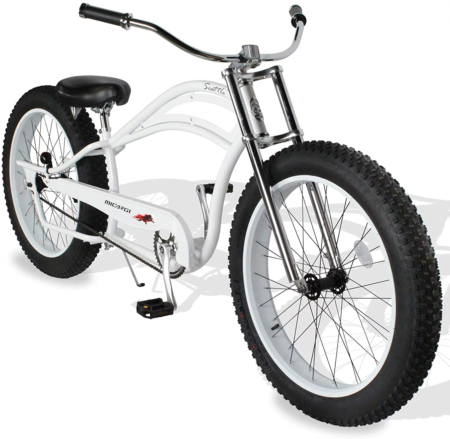 MICARGI 26 Retro Beach Cruiser Bike Single Speed Fat Tire Bicycle Seattle
