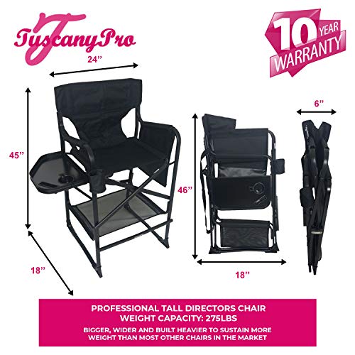 Portable Heavy-Duty Makeup Artist Chair with Umbrella Light Kit - Perfect for Makeup, Salon, Events with 29 Inch Seat Height - Carry Bag Included