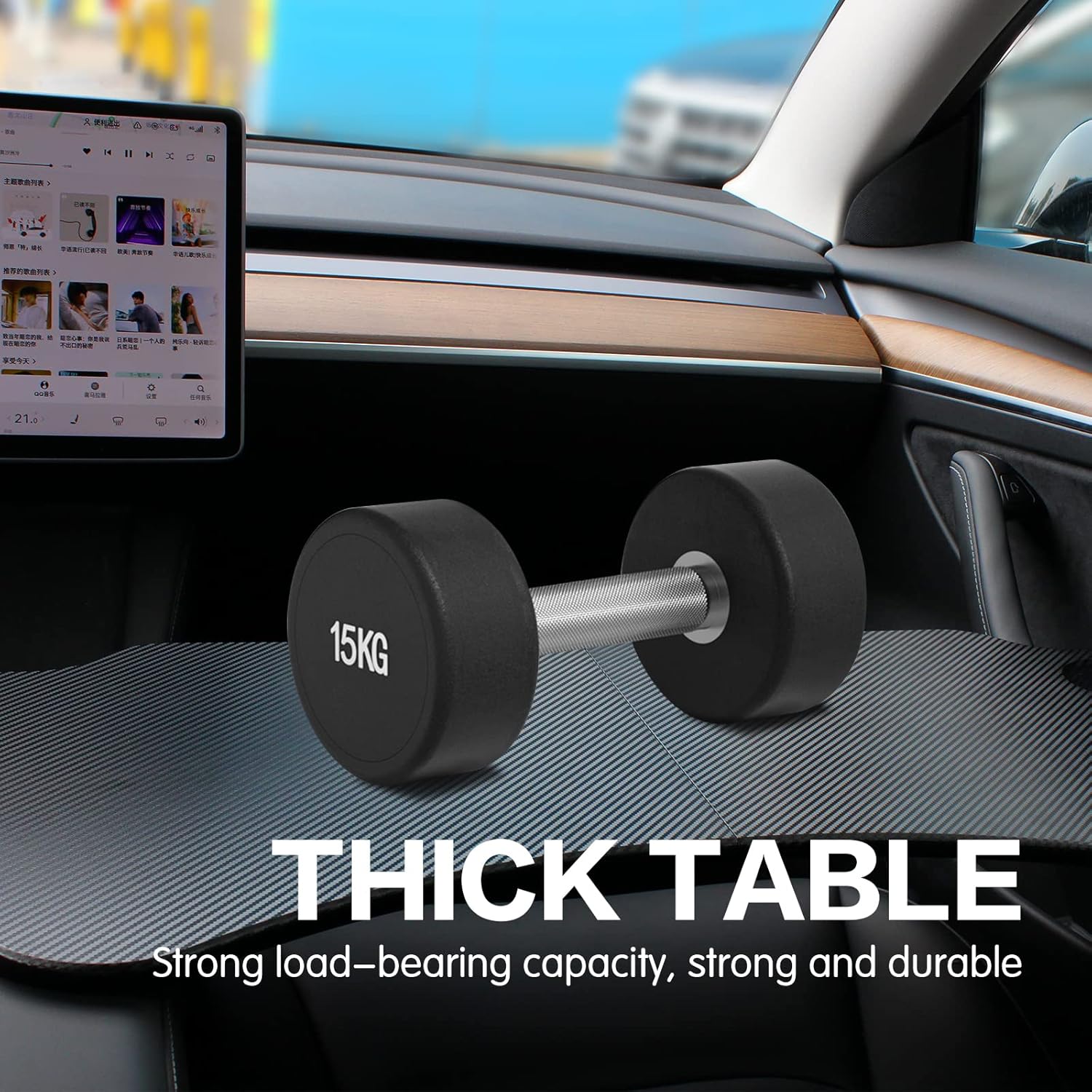 nhmtech Tesla Model 3 Model Y Foldable Laptop Working Table for Working Tray Eat Lunch in Car Tray Table for Driver. Pack of 2