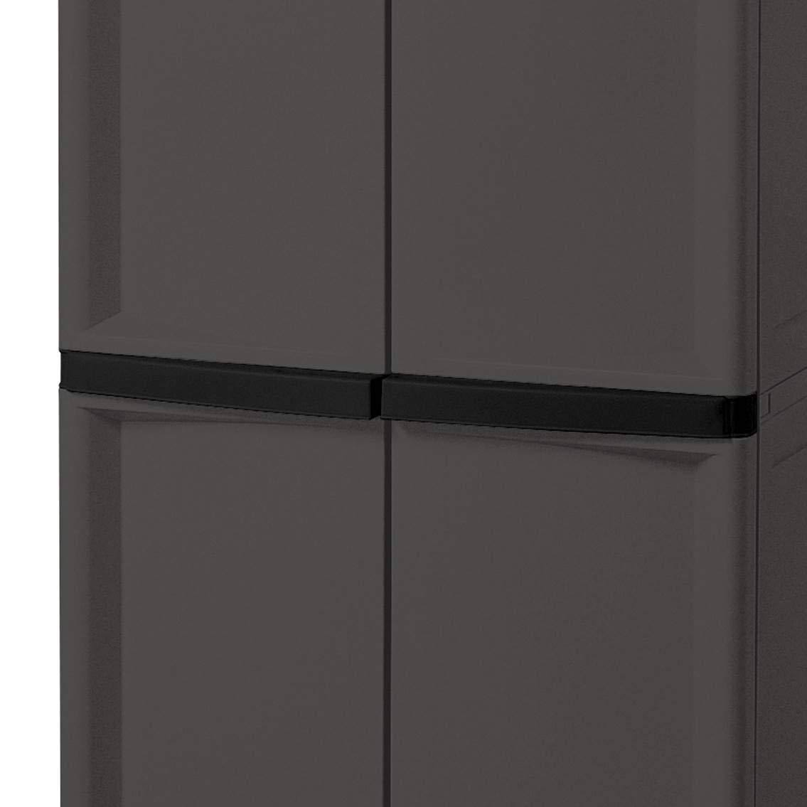Sterilite Adjustable 4-Shelf Gray Storage Cabinet with Doors, 2 Pack | 01423V01
