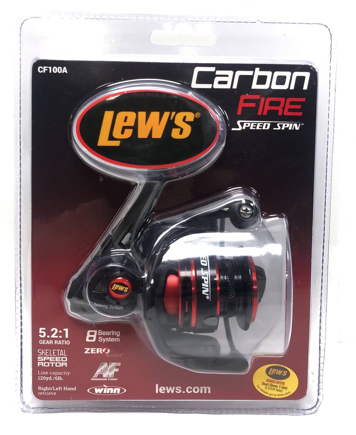 Lew&s Carbon Fire Speed Spin Spinning Reel, Size 100