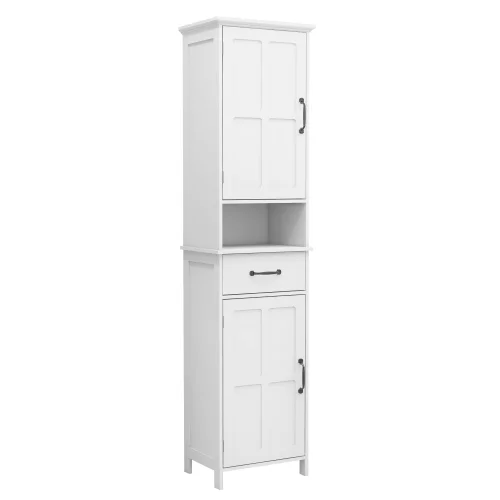 Bathroom Storage Cabinet, Tall Slim Bathroom Cabinet with Door & Drawe for Small Spaces
