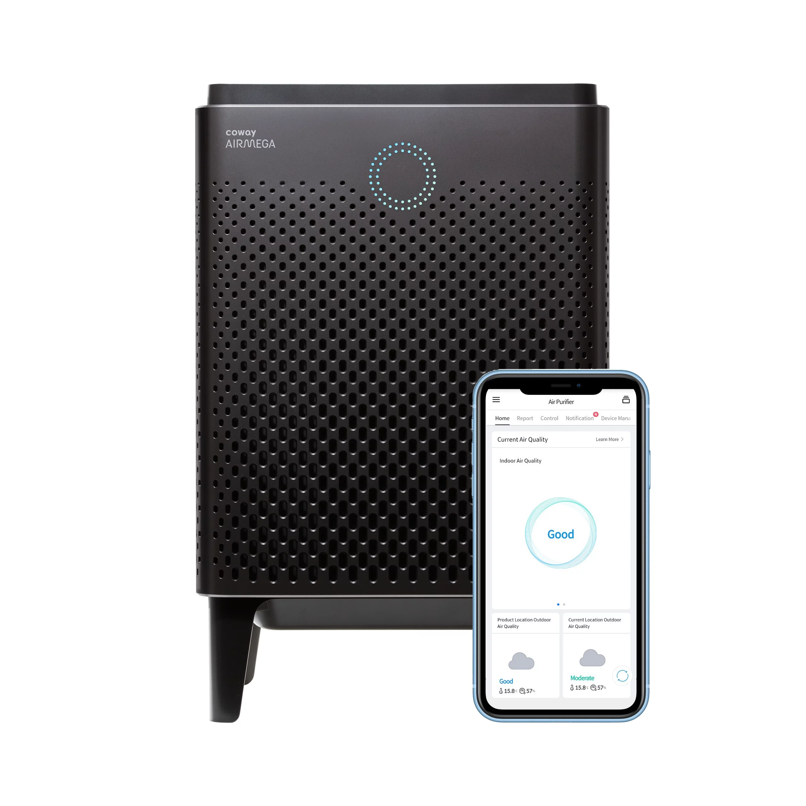 Coway Air Purifier Airmega 400S Graphite True HEPA Air Purifier with 1560 sq ft Coverage, WiFi enabled, Auto, Eco, & Sleep Mode