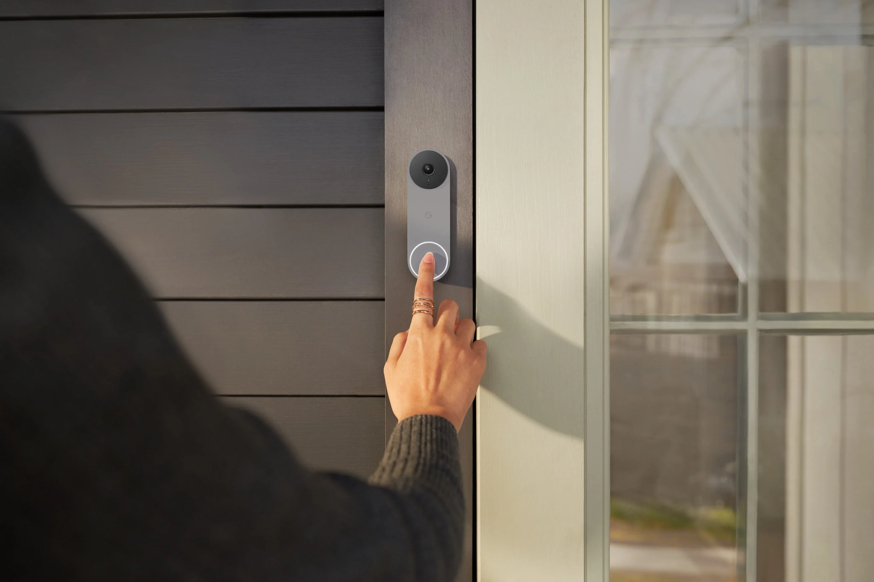 Google Nest Doorbell (Wired, 2nd gen) - Video Doorbell Camera - Doorbell Security Camera - Snow