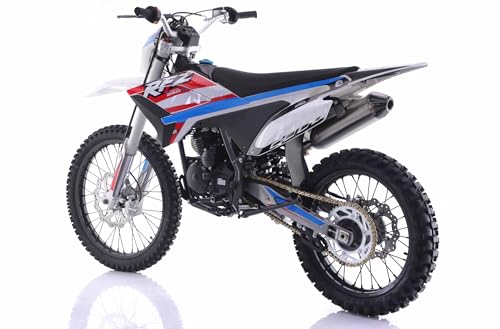 HHH Apollo Thunder 250cc RFN DLX with Headlight and 5 Speed Manual Clutch Thunder Proactive 250 Dirtbike 250cc Bike Racing Dirt Bike Deluxe (Blue)