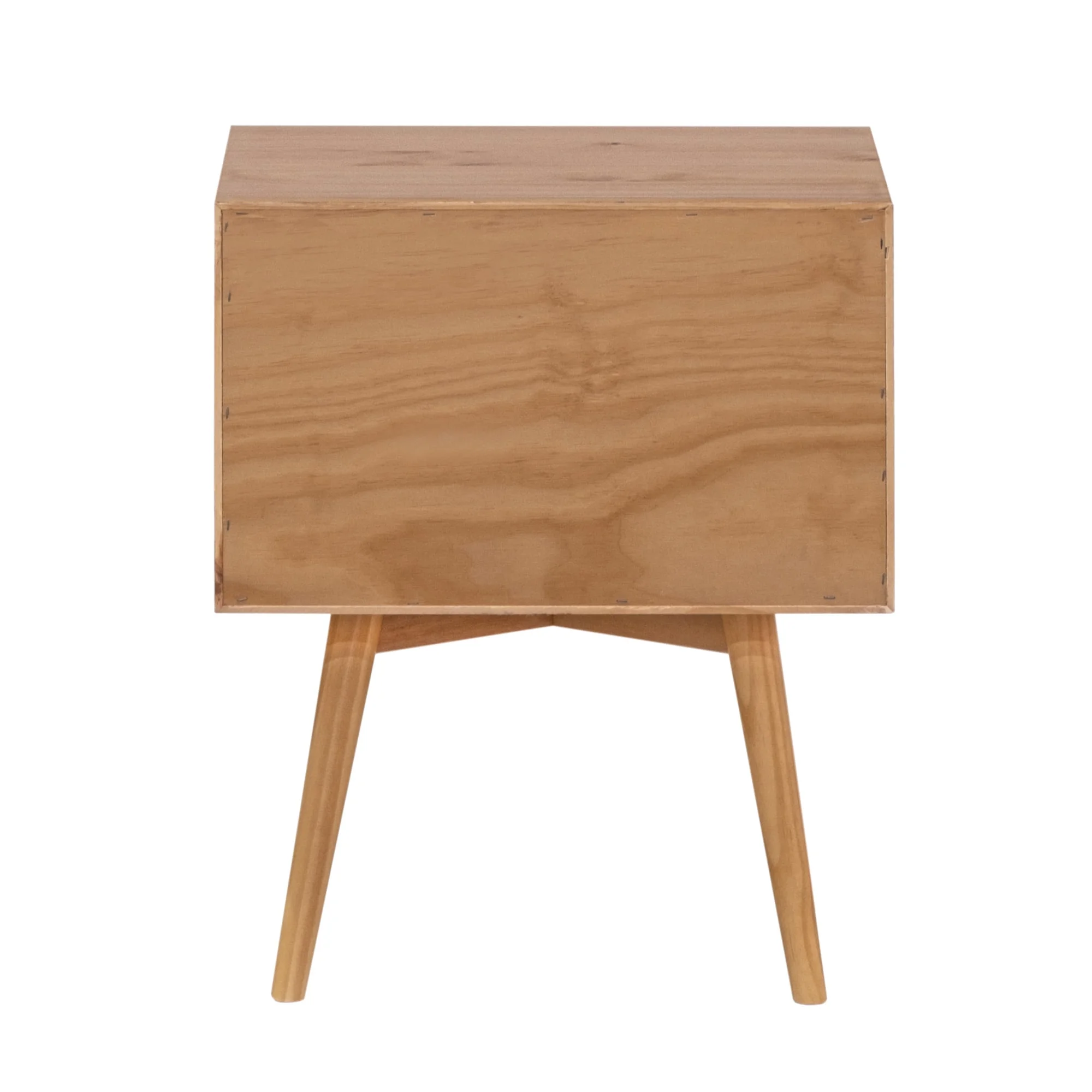 Walker Edison Mid Century Modern 1-Drawer Nightstand, Natural Pine