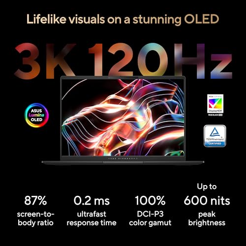 ASUS Vivobook S 14 OLED Slim Laptop, AMD Ryzen AI 9 365(10 Cores), 24GB, 1TB SSD, Customizable RGB Keyboard, Cool Silver, M5406WA-AH94